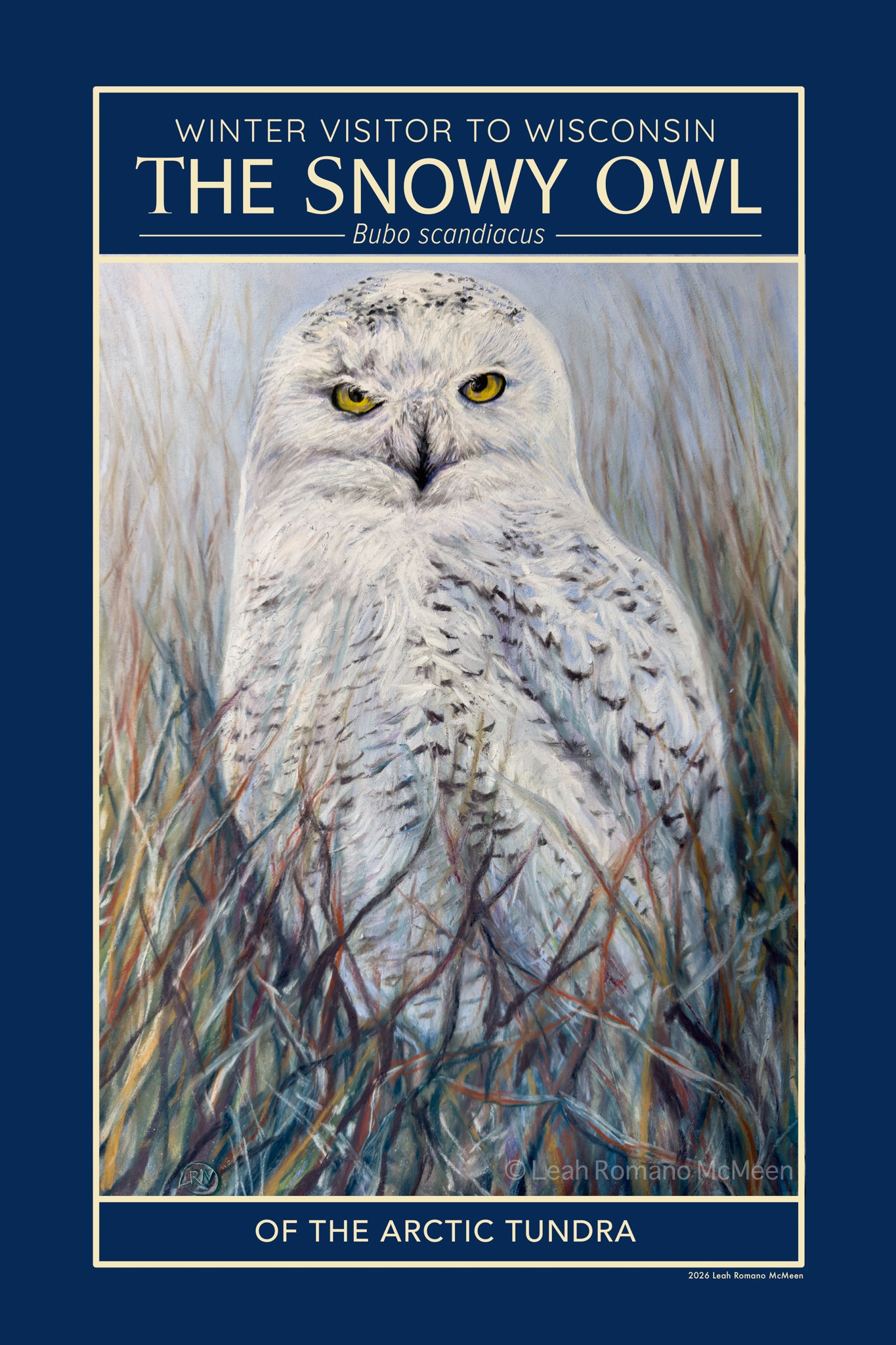 Snowy Owl WPA Poster — Winter Visitor to Wisconsin | Arctic Tundra Wildlife Art Print