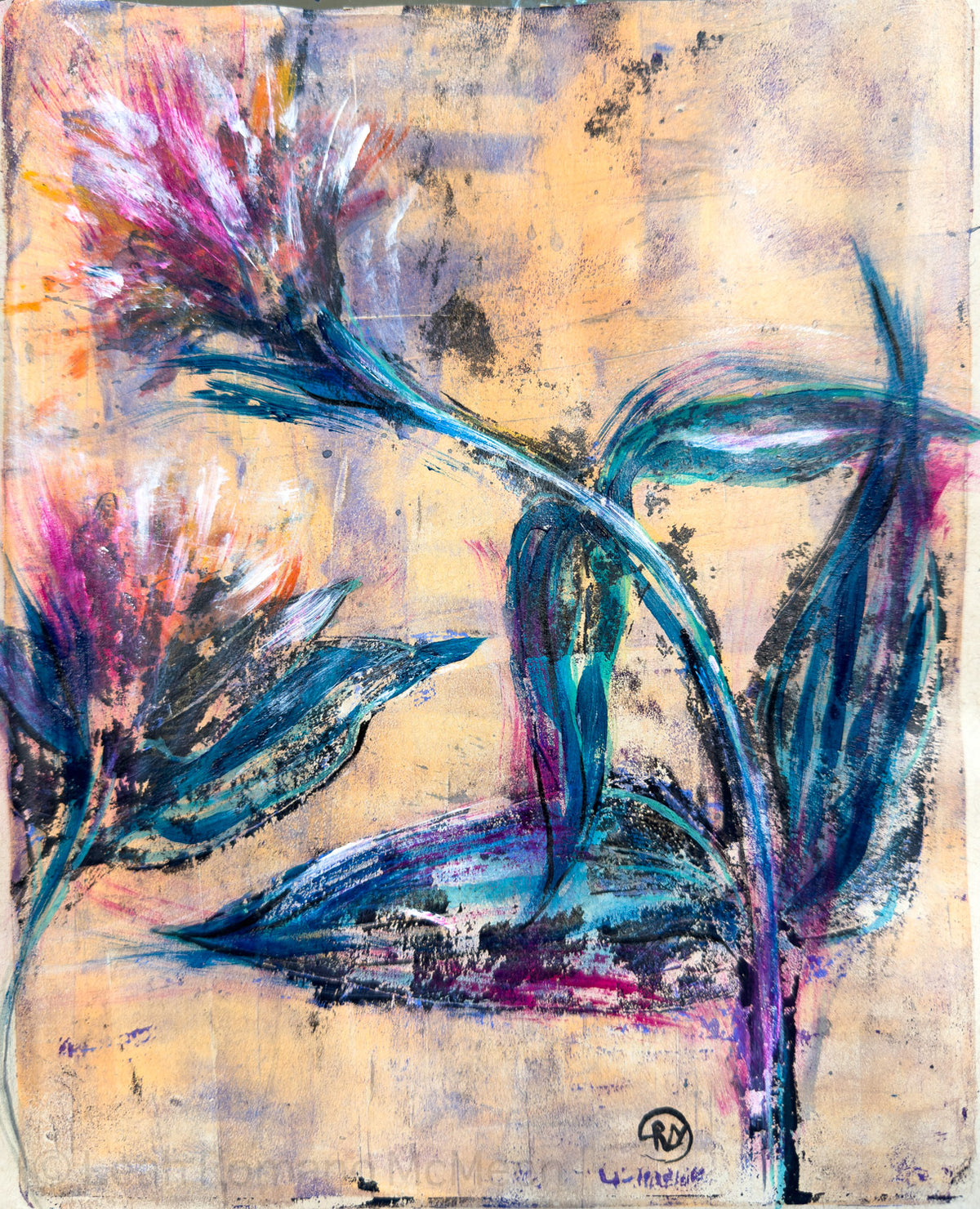 Zinnia Spirit • Giclée Print of Painted Monotype