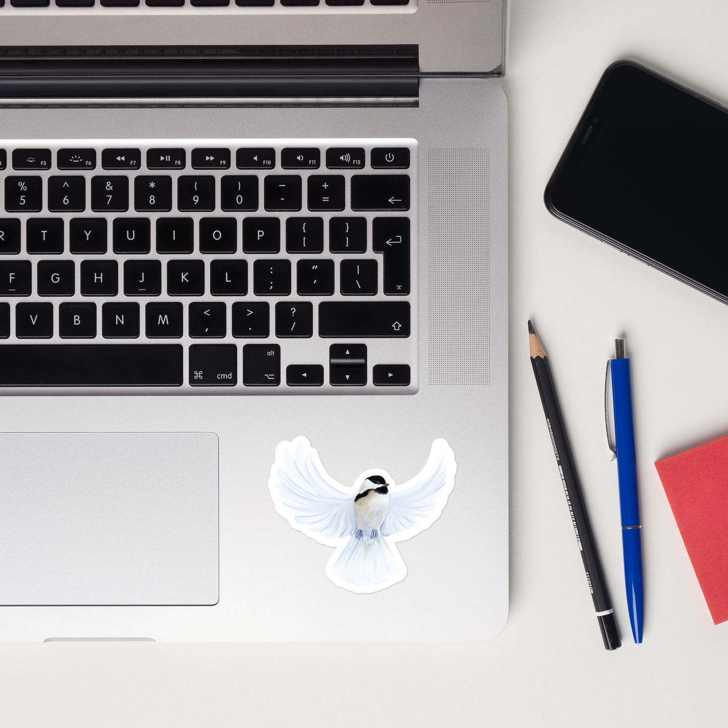 Black-Capped Chickadee – Kiss-Cut Vinyl Sticker – Songbird Illustration