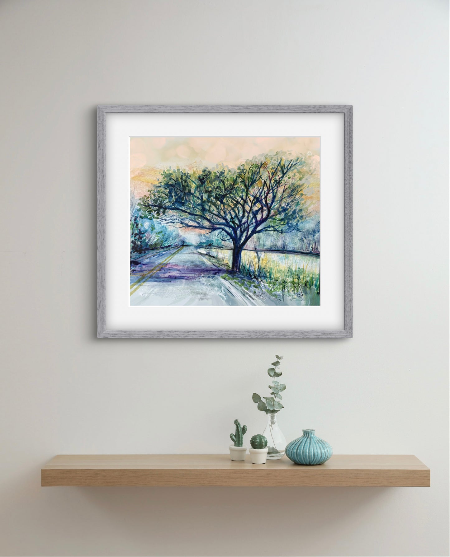The Tree On Rte. 20 Watercolor - Giclee Print